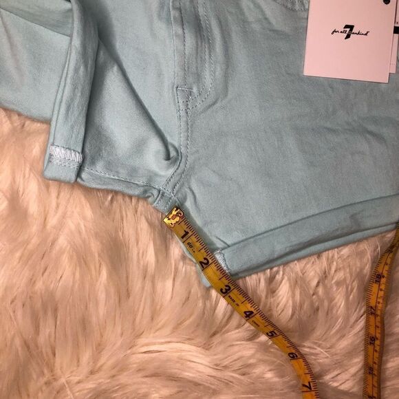 7 for all mans kind girls mint denim shorts sz 14 - Picture 6 of 7
